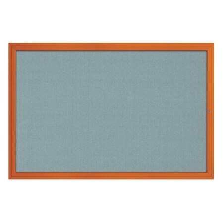United Visual Products Hinge-less Radius Corkboard, 24"x36", Black Alum Frame/Blue Spruce UVEB2436R-BLACK-BLSPRU